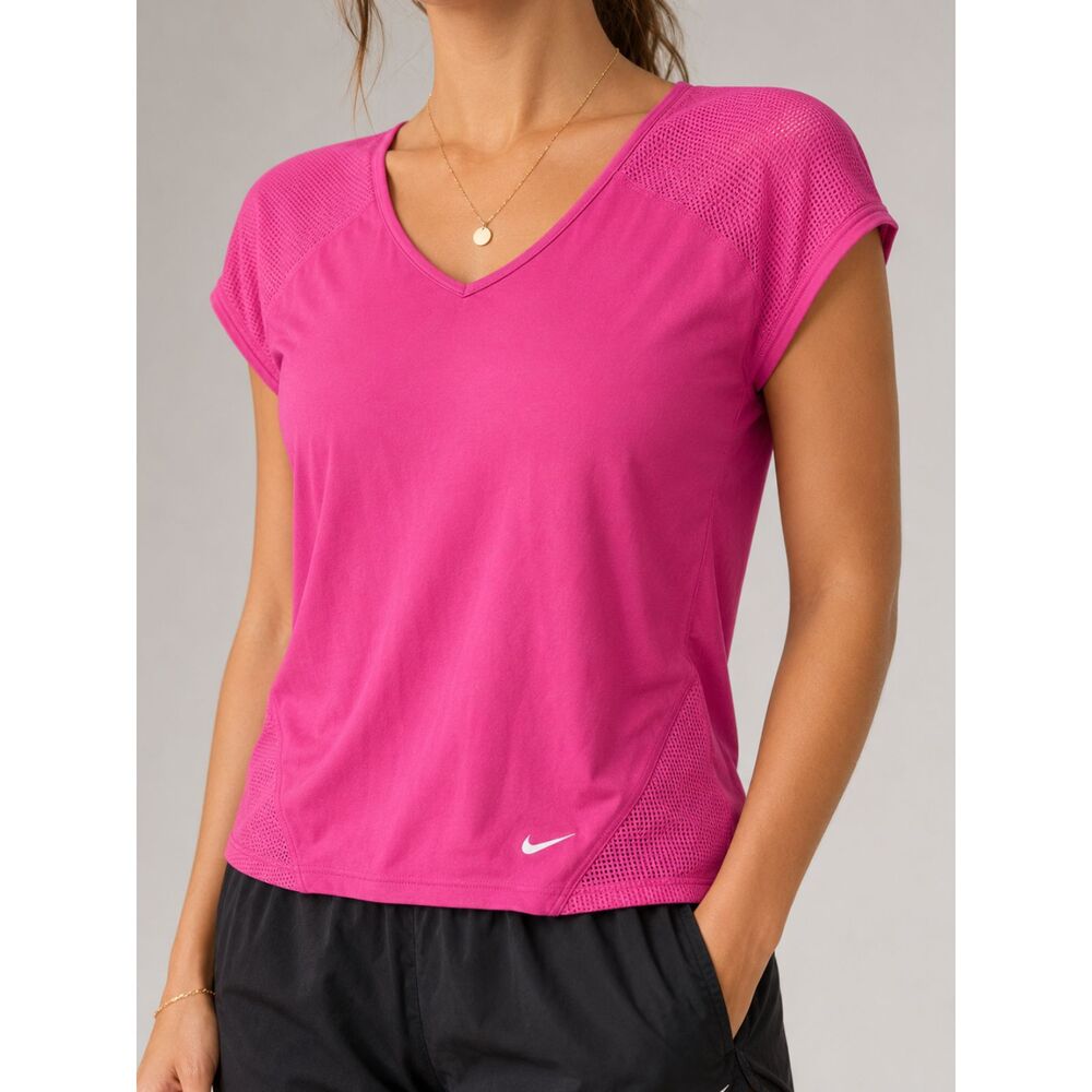 Nike Dri-FIT Hot Pink Mesh Athletic Breathable Top S Running Workout Shirt